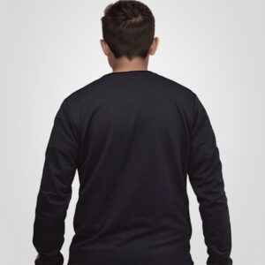 Camibuzo Roma negro con detalles camel y cuello redondo, hecho de algodón elástico.