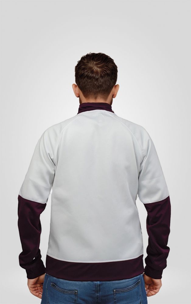 Chaqueta Roma Bicolor en Algodón Reverso Chaqueta Roma bicolor blanco y vinotinto de algodón para hombre